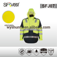 personal protective high visibility jacket with several pockets